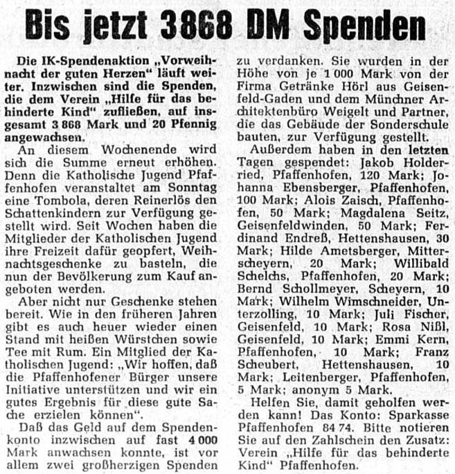 IK-Spendenaktion 1975